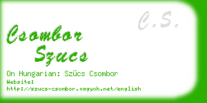 csombor szucs business card